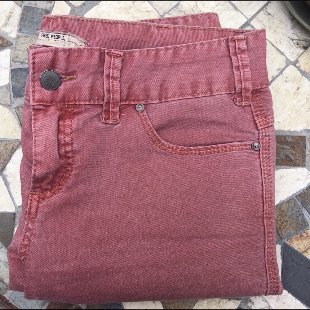 Free People faded red/coral jeans - 27